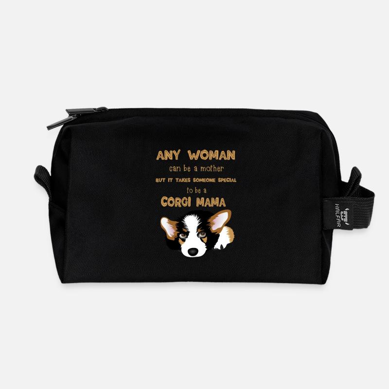 It Takes Someone Special To Be A Corgi Mama - Recycled Toiletry Zip Bag - black