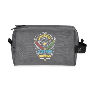 Universe is made of Protons Neutrons Electrons - Recycled Toiletry Zip Bag - anthracite - Front