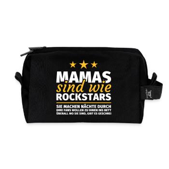 Mamas sind wie Rockstars - Recycelte Kulturtasche - Schwarz - Vorne