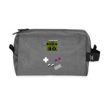 Je suis né dans les années 80 - Trousse de toilette en tissu recyclé - anthracite - Devant