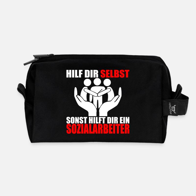 HILF DIR SELBST SONST HILFT DIR EIN SOZIALARBEITER - Recycelte Kulturtasche - Schwarz