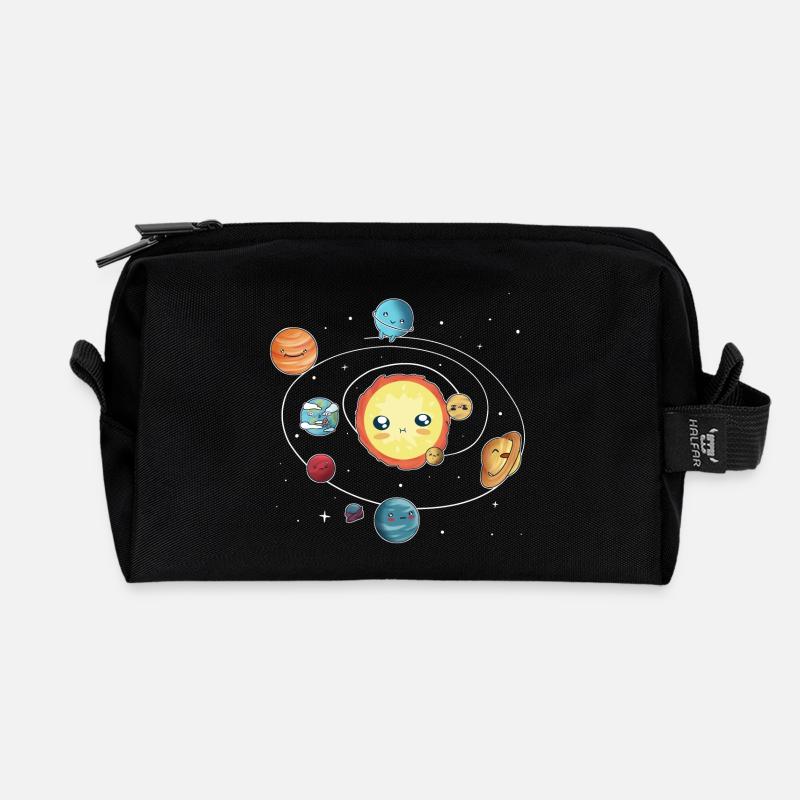 das Sonnensystem - Recycelte Kulturtasche - Schwarz