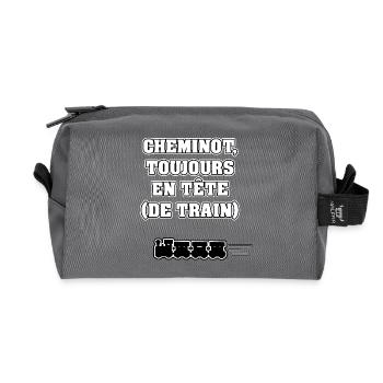 CHEMINOT, TOUJOURS EN TÊTE (DE TRAIN) - Trousse de toilette en tissu recyclé - anthracite - Devant