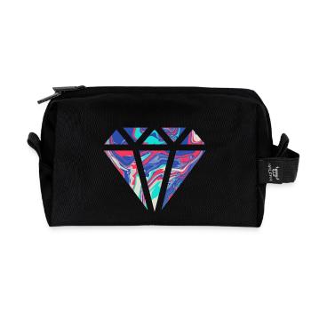 Schlichtes buntes Diamanten Design/Symbol - Recycelte Kulturtasche - Schwarz - Vorne