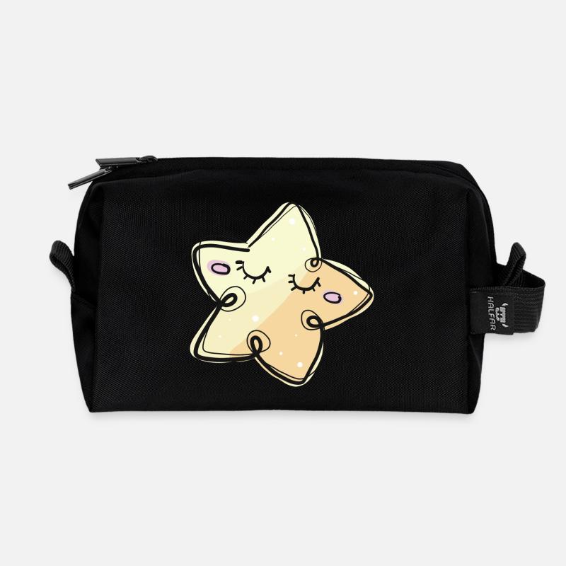 STERNCHEN - Recycelte Kulturtasche - Schwarz
