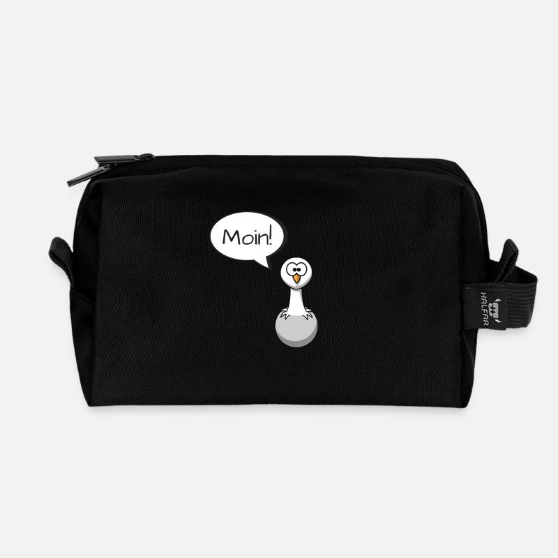Moin! Möwe mit Sprechblase Lustig Geschenk Idee - Recycelte Kulturtasche - Schwarz