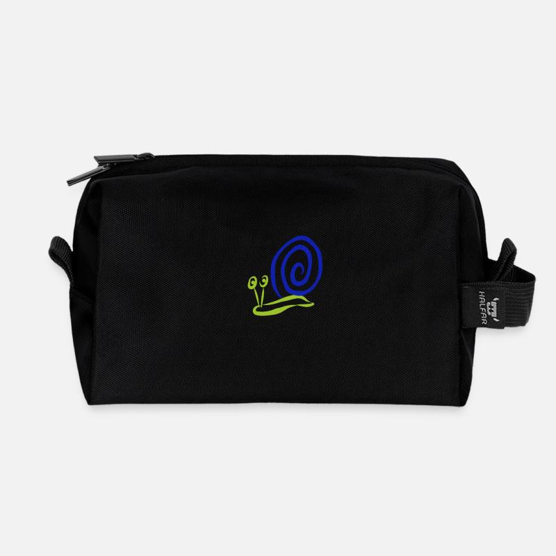 snail - Recycled Toiletry Zip Bag - black