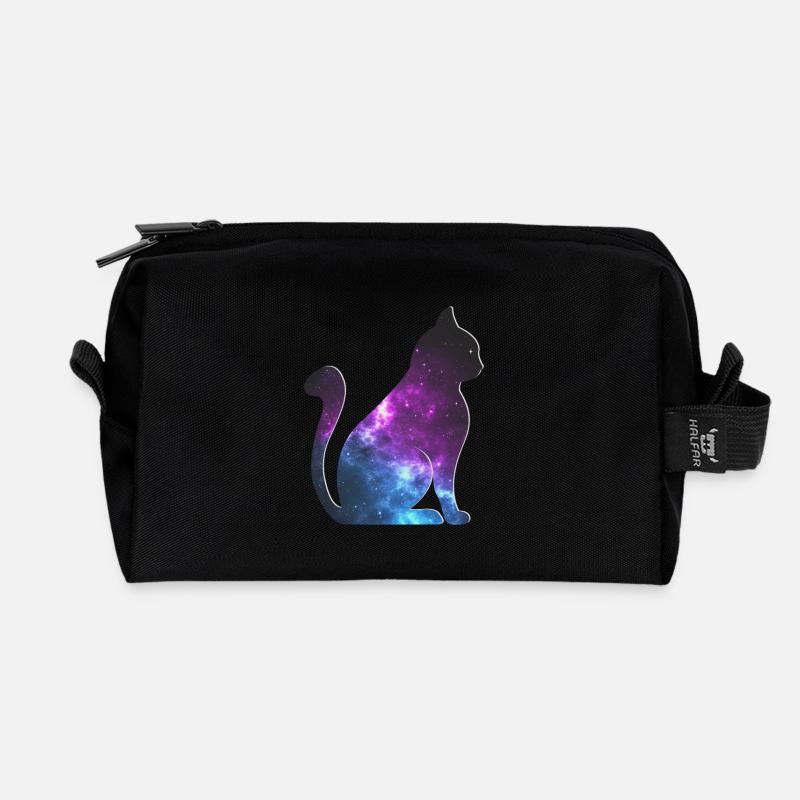 Galaxy Katze Weltraum Geschenk - Recycelte Kulturtasche - Schwarz