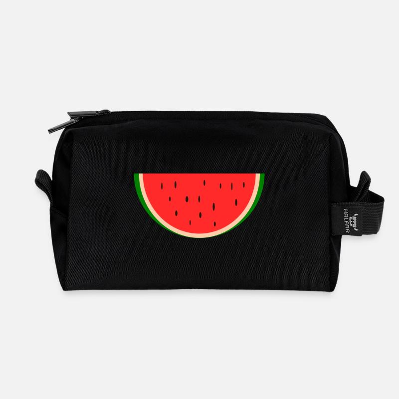 Wassermelone - Recycelte Kulturtasche - Schwarz