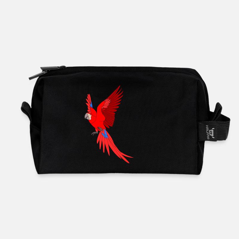 Papagei - Recycelte Kulturtasche - Schwarz