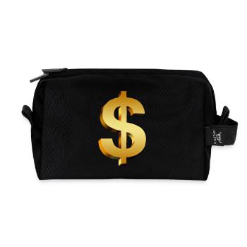 signe dollar - Trousse de toilette en tissu recyclé - noir - Devant