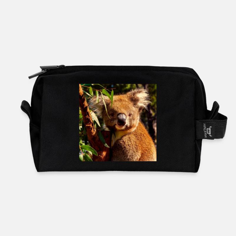 Koala - Recycelte Kulturtasche - Schwarz