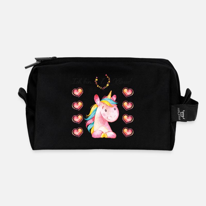 Schulanfang Einhorn Unicorn 1.Klasse Mädchen - Recycelte Kulturtasche - Schwarz