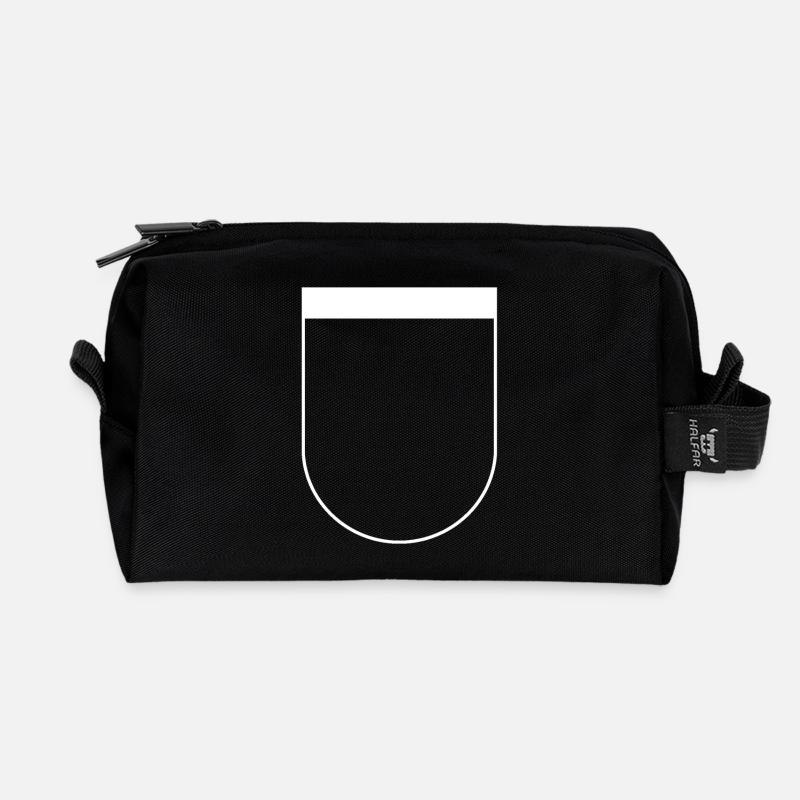 Weißes Wappen - Recycelte Kulturtasche - Schwarz