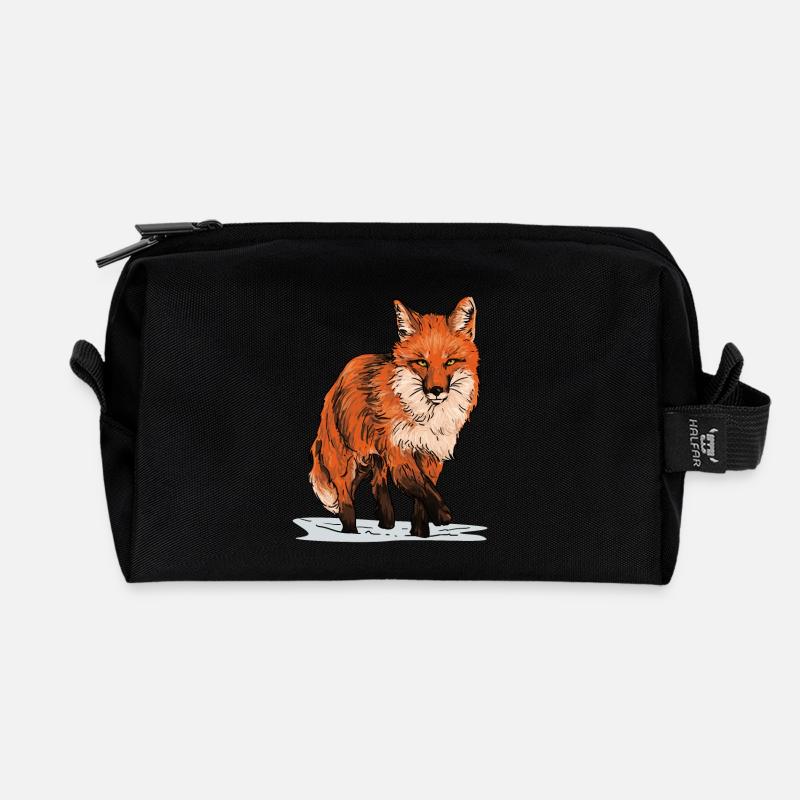 Fuchs in Wildbahn - Recycelte Kulturtasche - Schwarz