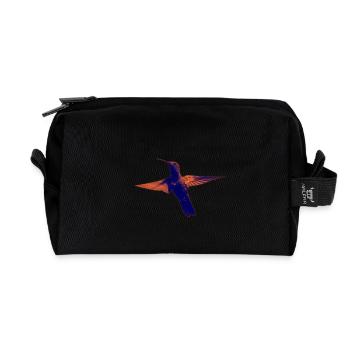 Hummingbird exotique art oiseau nature voler cool - Trousse de toilette en tissu recyclé - noir - Devant