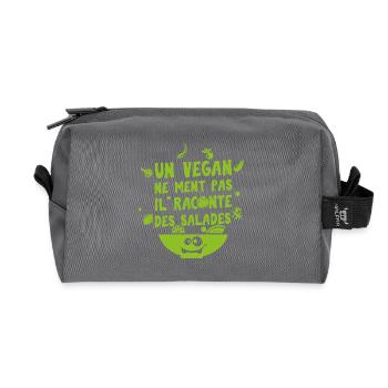 VEGAN - Trousse de toilette en tissu recyclé - anthracite - Devant