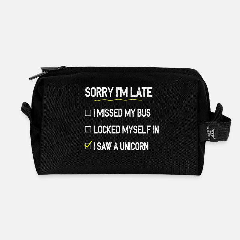 Einhorn unicorn - Recycelte Kulturtasche - Schwarz