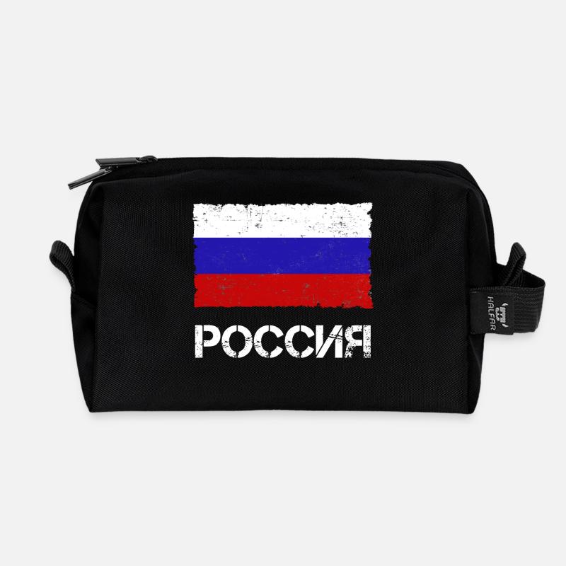 Russie - Trousse de toilette en tissu recyclé - noir