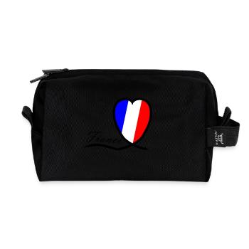 France Heart Souvenir - Recycled Toiletry Zip Bag - black - Front