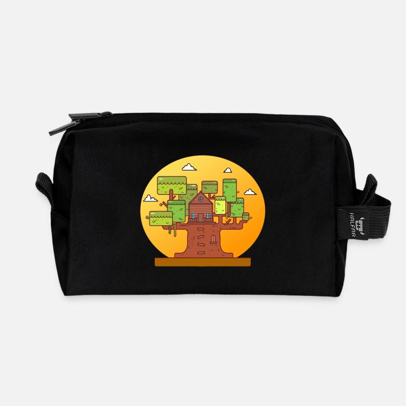 Baumhaus Abenteuer - Recycelte Kulturtasche - Schwarz