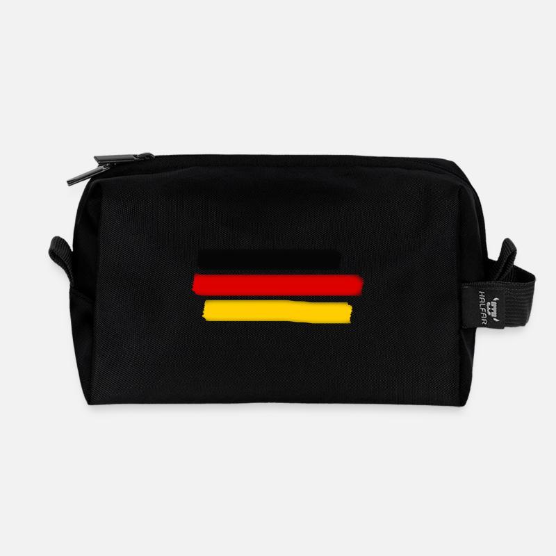 Germany flag - Recycled Toiletry Zip Bag - black