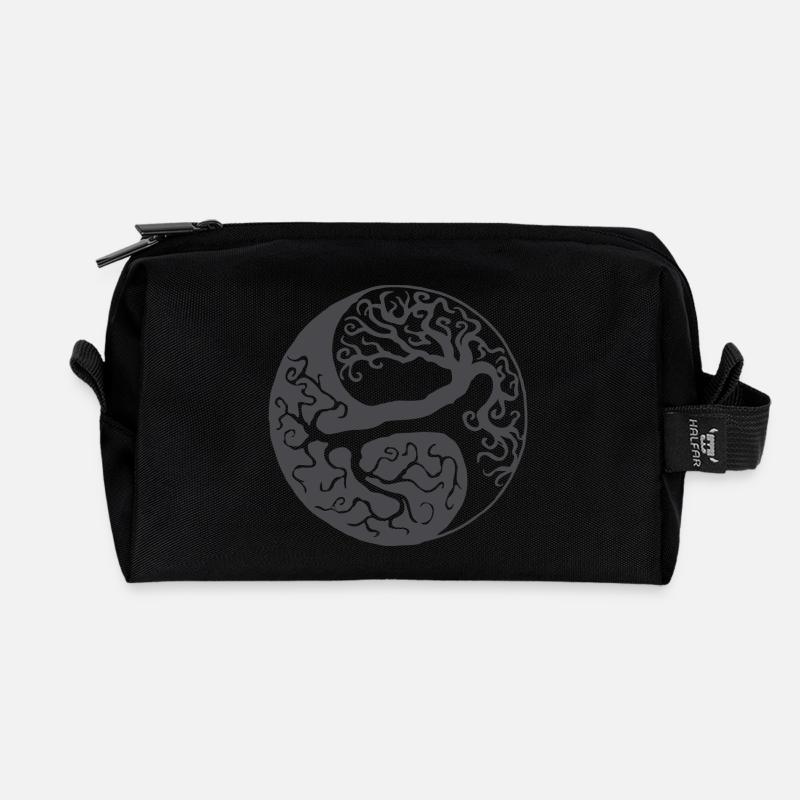 Yin Yang Baum des Lebens Geschenk - Recycelte Kulturtasche - Schwarz