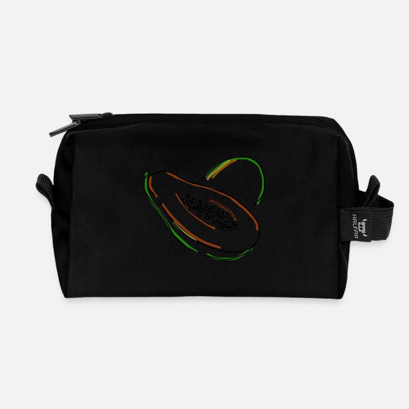 Papaya - Recycelte Kulturtasche - Schwarz