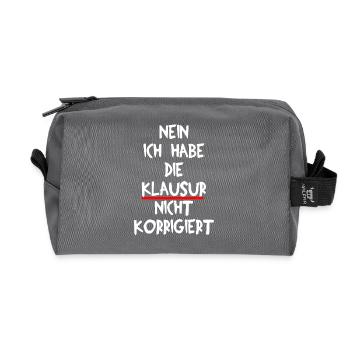 LEHRER KLAUSUR EXAM ABITUR SCHULE UNTERRICHT FUN - Recycelte Kulturtasche - Anthrazit - Vorne