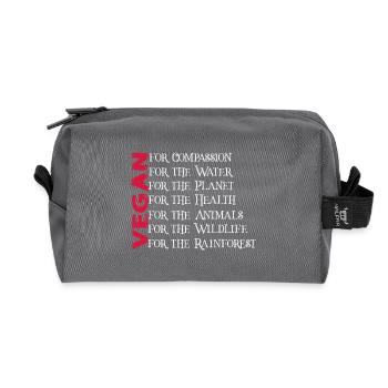 Vegan for - Recycled Toiletry Zip Bag - anthracite - Front