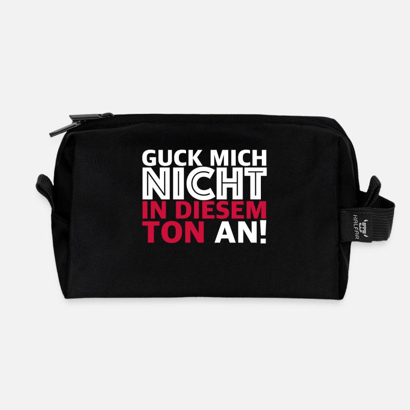 Guck mich nicht in diesem Ton an! - Recycelte Kulturtasche - Schwarz