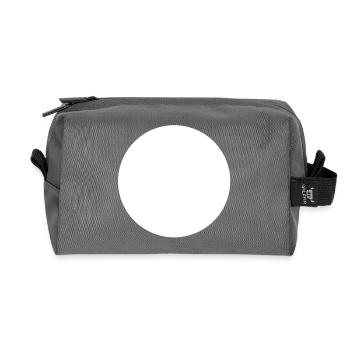 Großer weißer Kreis Minimalismus - Recycelte Kulturtasche - Anthrazit - Vorne