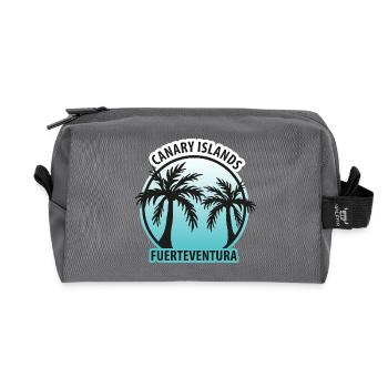 Canary Islands Fuerteventura palm trees - Recycled Toiletry Zip Bag - anthracite - Front