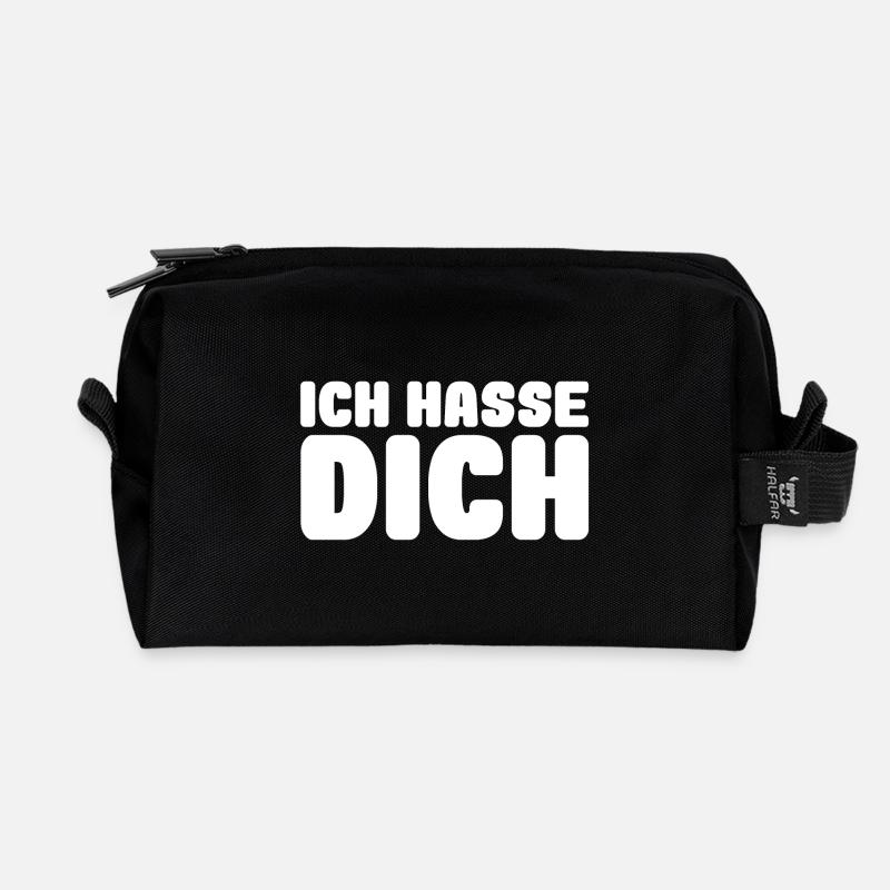ich hasse dich - Recycelte Kulturtasche - Schwarz