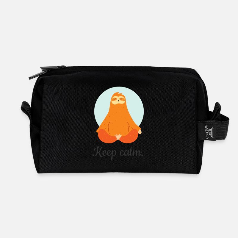 Keep Calm - Recycelte Kulturtasche - Schwarz