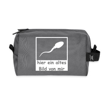 Spermie hier altes Bild von mir lustig witzig - Recycelte Kulturtasche - Anthrazit - Vorne