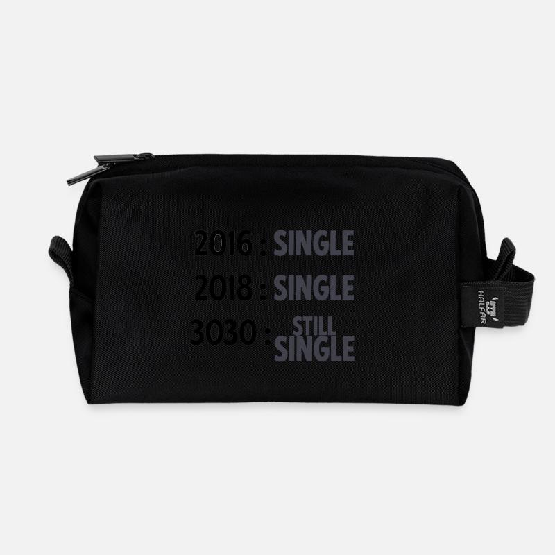 Single but not alone gift gift idea - Recycled Toiletry Zip Bag - black