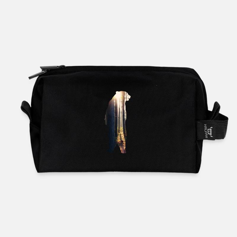 Forêt d'ours Baer soleil - Trousse de toilette en tissu recyclé - noir