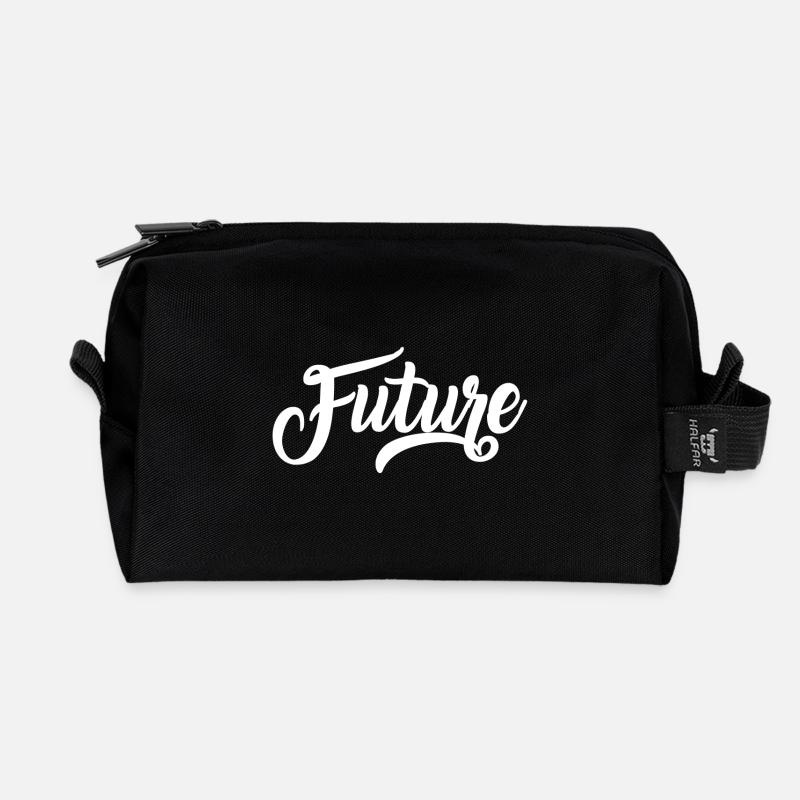 Future Geschenkidee cooles Design Geschenkidee - Recycelte Kulturtasche - Schwarz