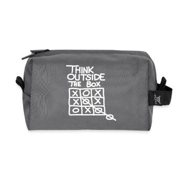 Think outside the box - Recycled Toiletry Zip Bag - anthracite - Front