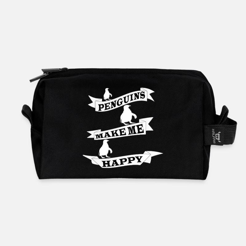 Pinguin - Recycelte Kulturtasche - Schwarz
