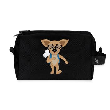 chien de l'école - Trousse de toilette en tissu recyclé - noir - Devant