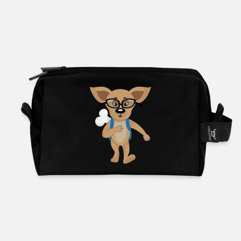 Schulhund - Recycelte Kulturtasche - Schwarz