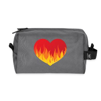 Heart with fire de - Recycelte Kulturtasche - Anthrazit - Vorne