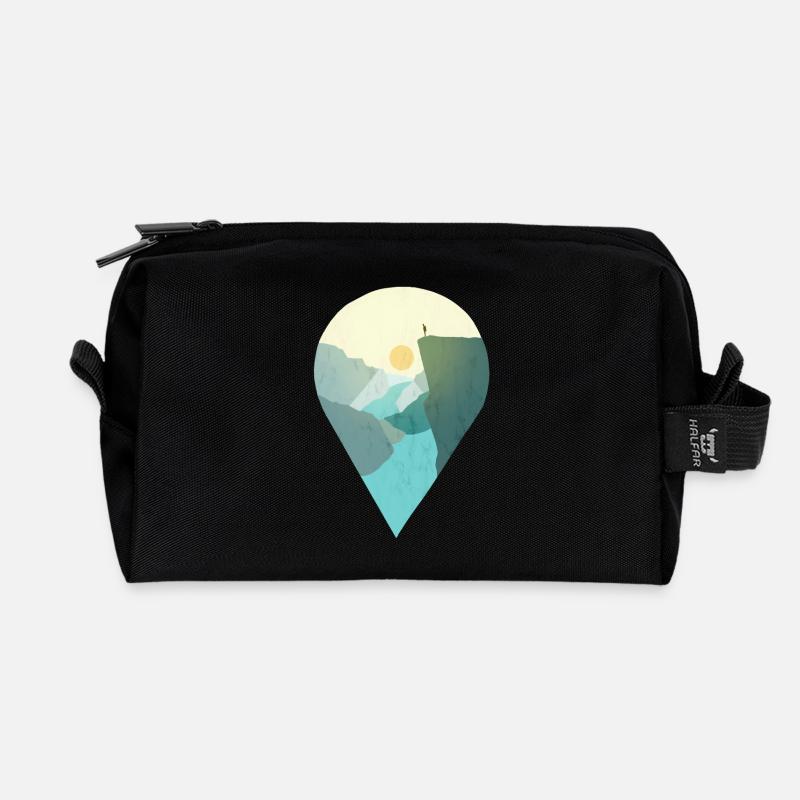 Norwegen Preikestolen Souvenir Geschenk - Recycelte Kulturtasche - Schwarz