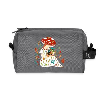 Herbst Pilz Glücksbringer - Recycelte Kulturtasche - Anthrazit - Vorne