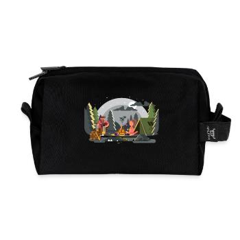 Lagerfeuer Waldcamping Duo - Recycelte Kulturtasche - Schwarz - Vorne