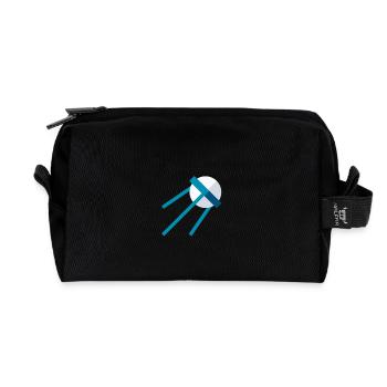 Satellit im All – Blaues Space Icon - Recycelte Kulturtasche - Schwarz - Vorne