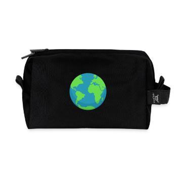 Planet Earth Minimal – Travel & Eco Style - Recycelte Kulturtasche - Schwarz - Vorne