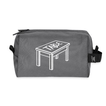 Table dining table furniture object carpenter - Recycled Toiletry Zip Bag - anthracite - Front